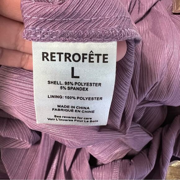 NEW Retrofete Lyanna Pleated Maxi Dress  Sz L Purple & Gold Strapless Metallic - Picture 8 of 11